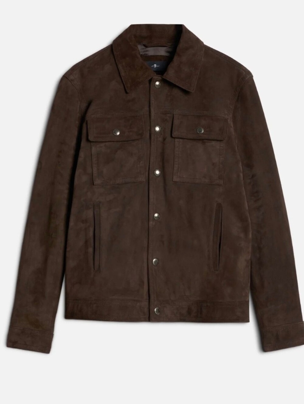 7 For All Mankind Men Brown Suede Leather MODERN TRUCKER JACKET Size M NWT $1200